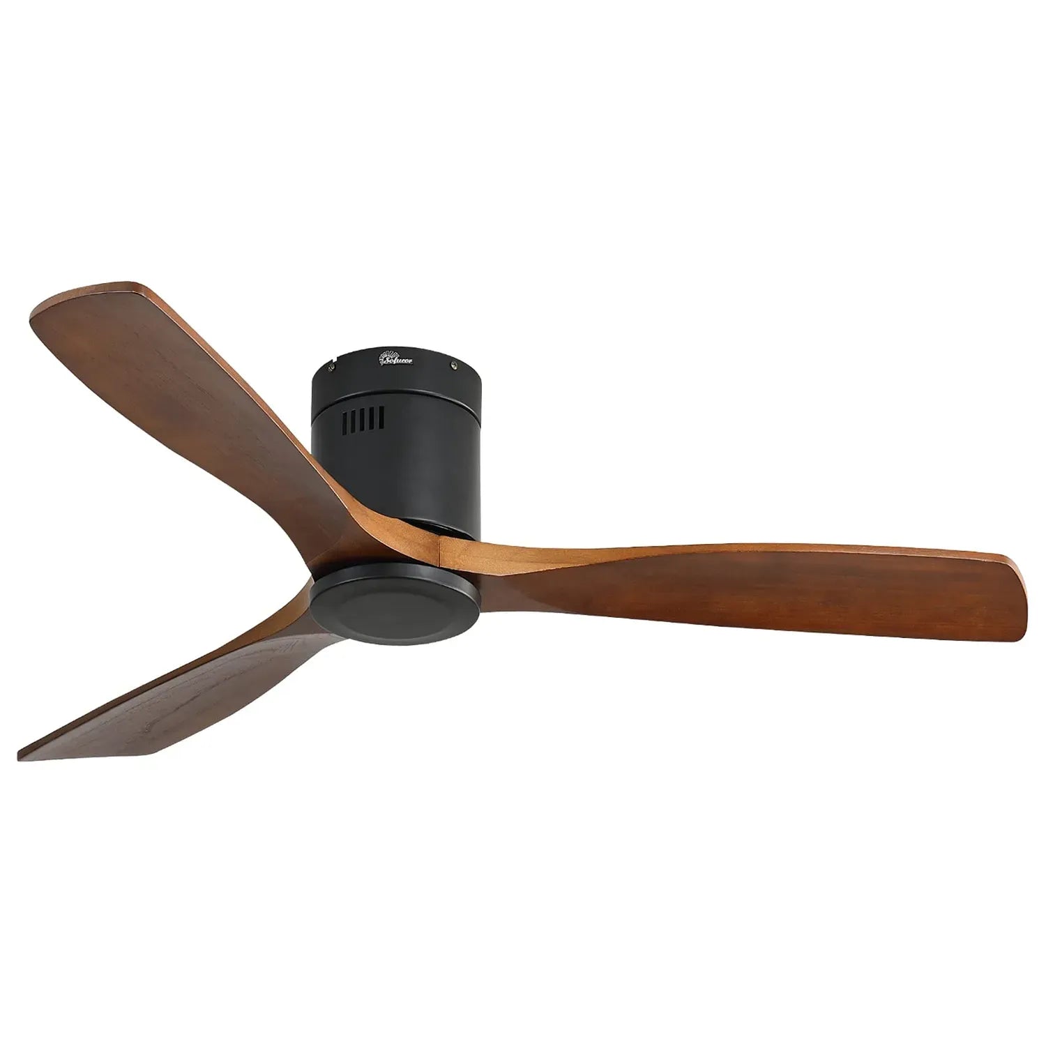 Cima | Ventilateur de plafond 132 cm encastré, acier et effet bois