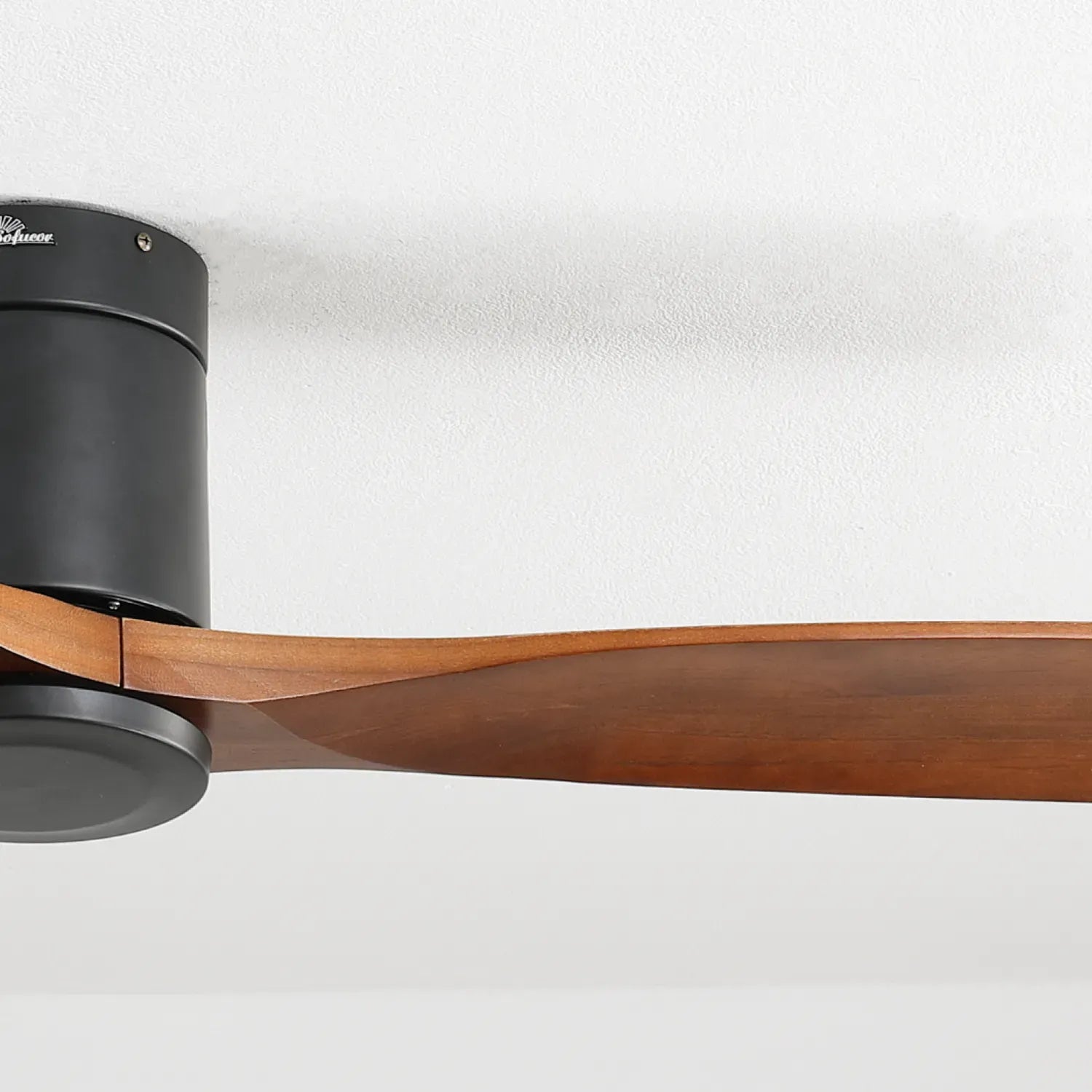 Cima | Ventilateur de plafond 132 cm encastré, acier et effet bois