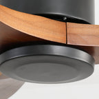 Cima | Ventilateur de plafond 132 cm encastré, acier et effet bois