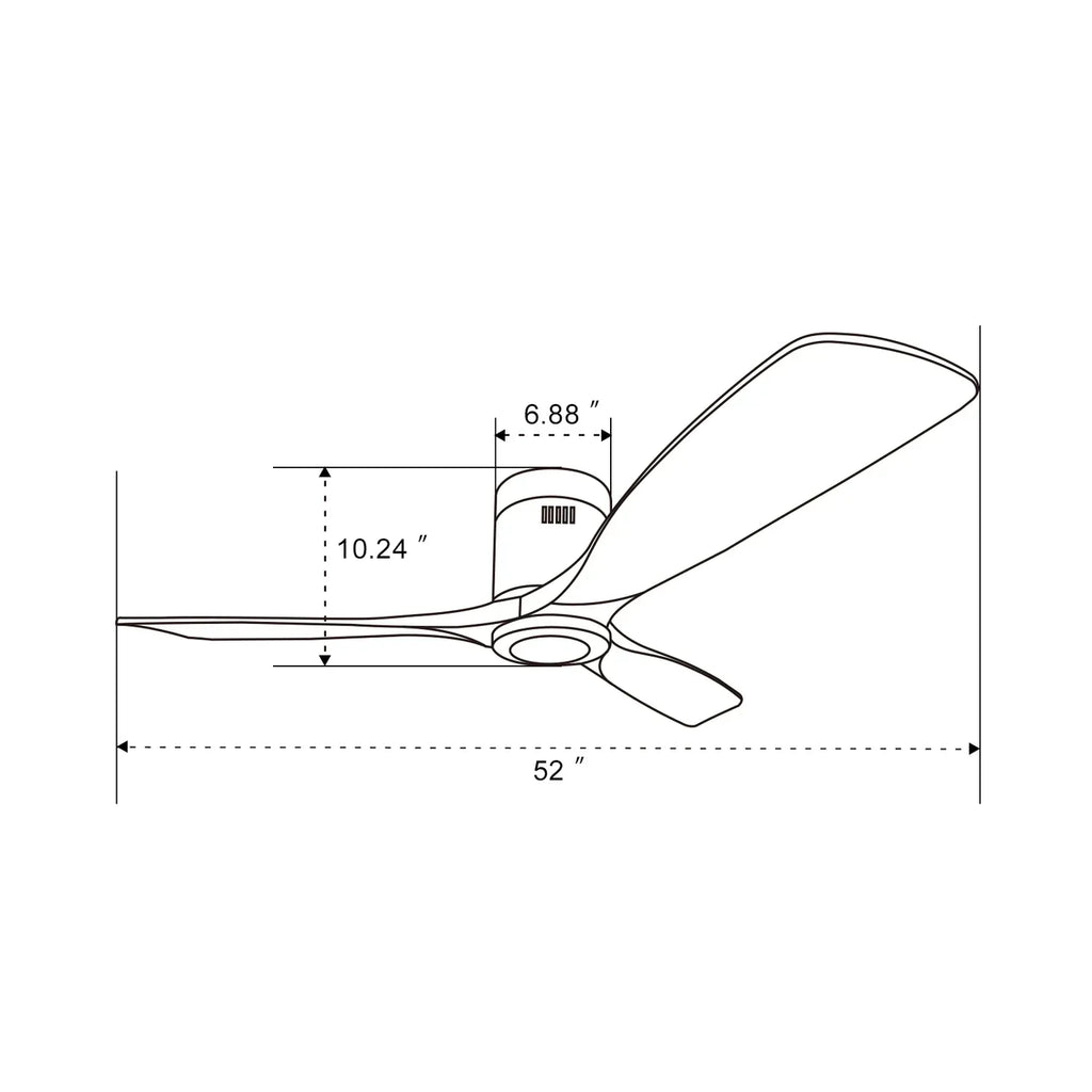 Cima | Ventilateur de plafond 132 cm encastré, acier et effet bois