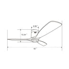 Cima | Ventilateur de plafond 132 cm encastré, acier et effet bois