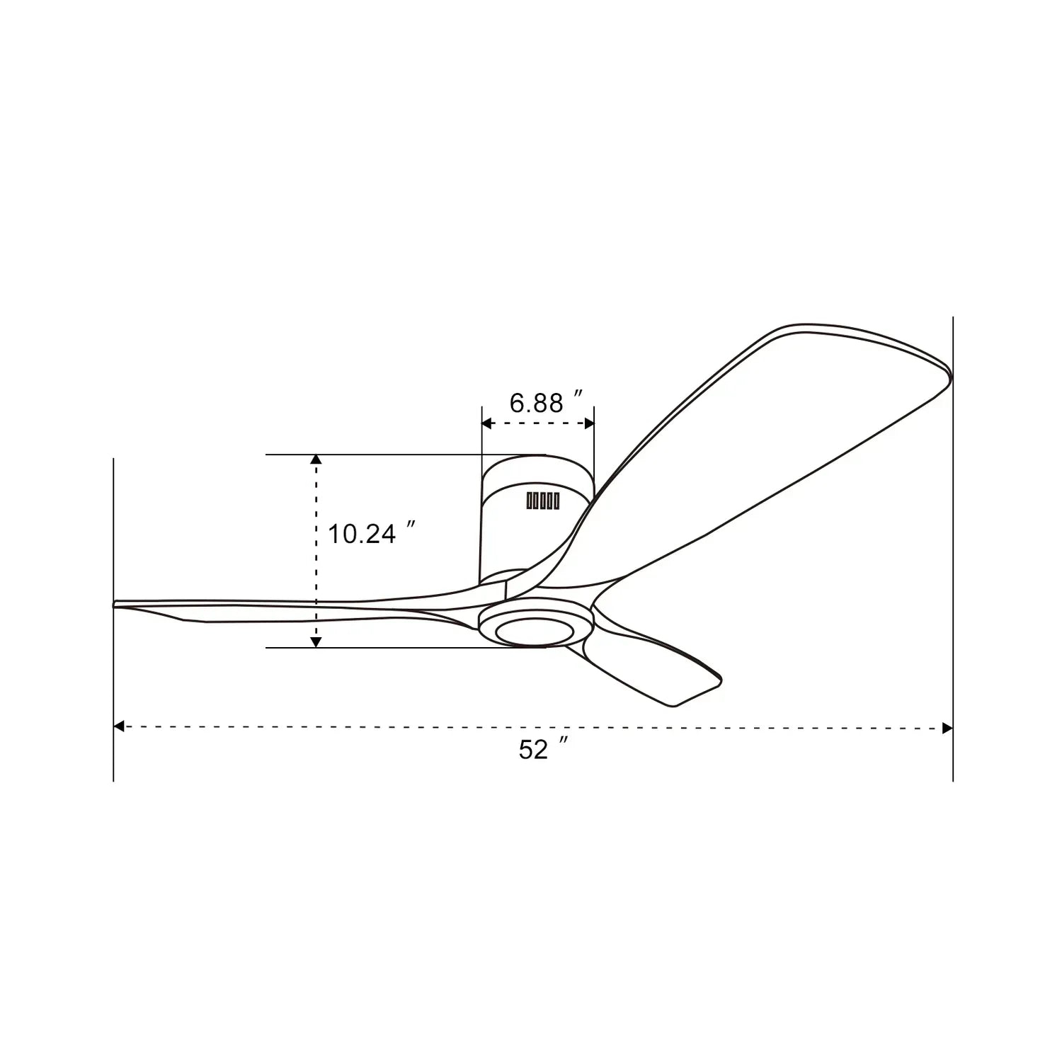 Cima | Ventilateur de plafond 132 cm encastré, acier et effet bois