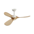 Bianco | Ventilateur de plafond vintage blanc et bois naturel, LED intégrée