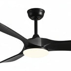 Corvo | Ventilateur de plafond vintage noir et ABS noir, LED intégrée