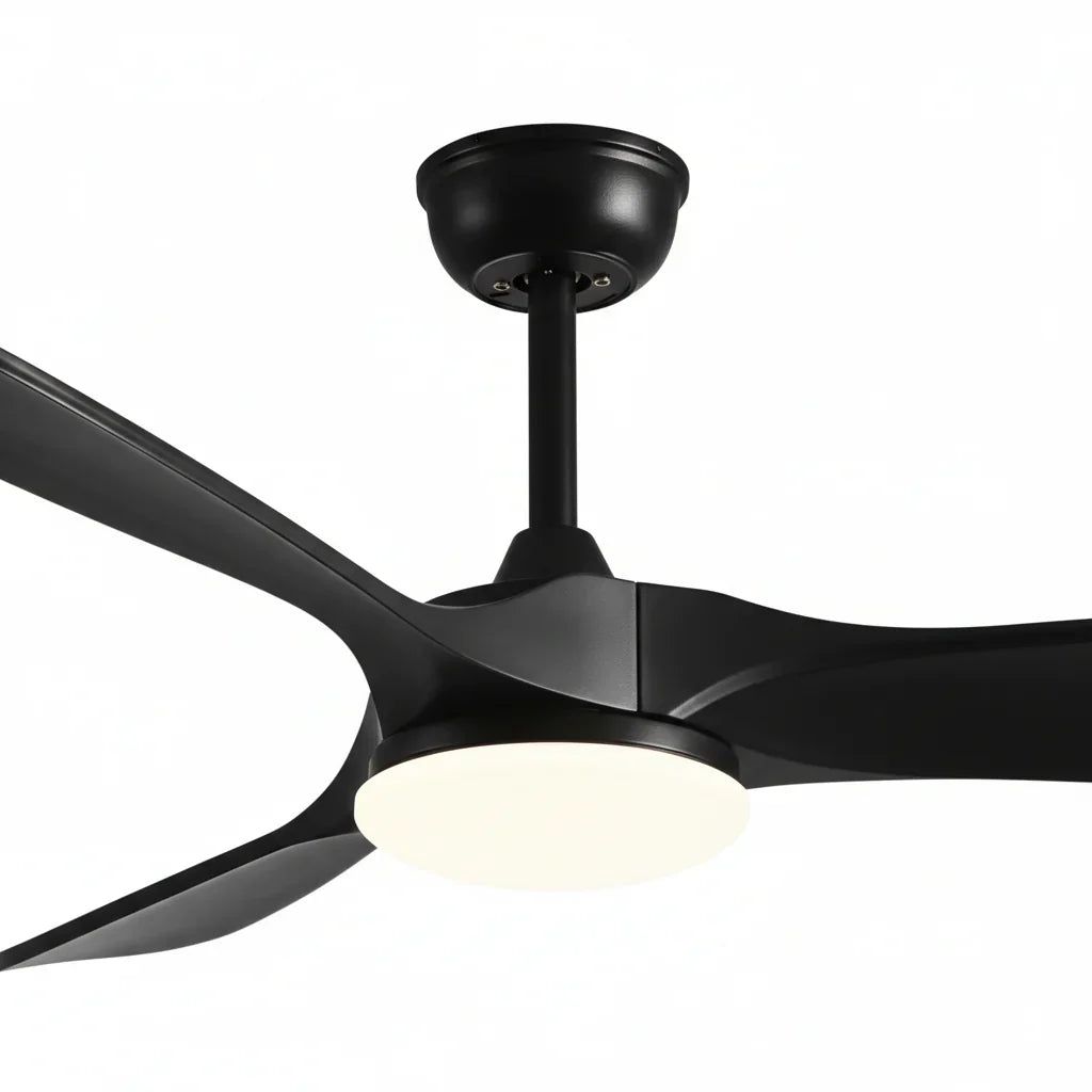 Corvo | Ventilateur de plafond vintage noir et ABS noir, LED intégrée