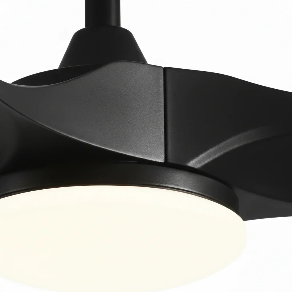 Corvo | Ventilateur de plafond vintage noir et ABS noir, LED intégrée