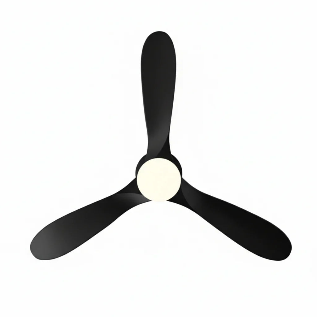 Corvo | Ventilateur de plafond vintage noir et ABS noir, LED intégrée