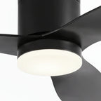 Ombra | Ventilateur design LED noir mat, moteur DC réversible 106/132 cm