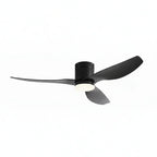 Ombra | Ventilateur design LED noir mat, moteur DC réversible 106/132 cm