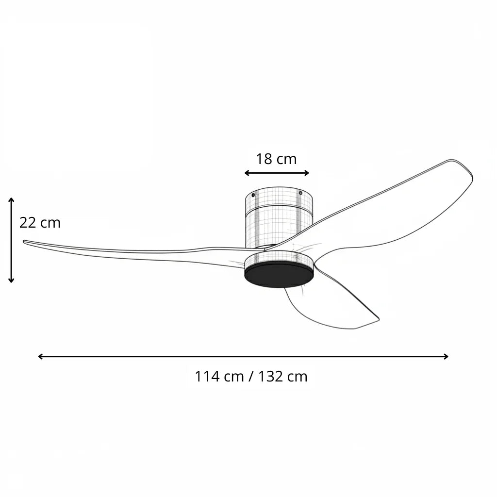 Luce | Ventilateur de plafond LED intégrée argent et bois clair