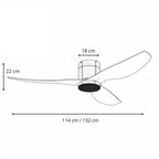Luce | Ventilateur de plafond LED intégrée argent et bois clair
