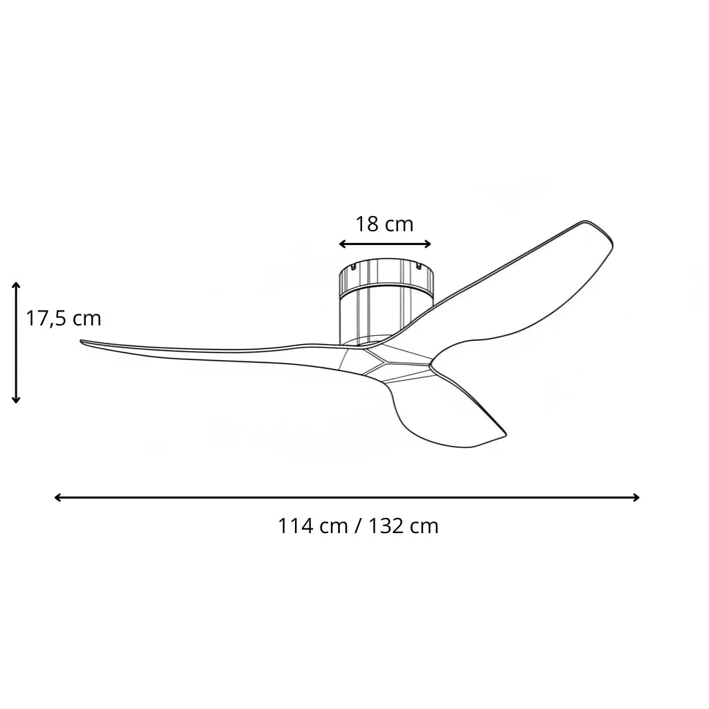 Atlante | Ventilateur de plafond ultra-plat noir et bois foncé