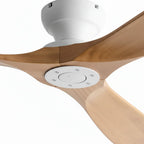 Betulla | Ventilateur de plafond bois massif naturel et blanc