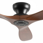 Tenebra | Ventilateur de plafond bois massif foncé et noir