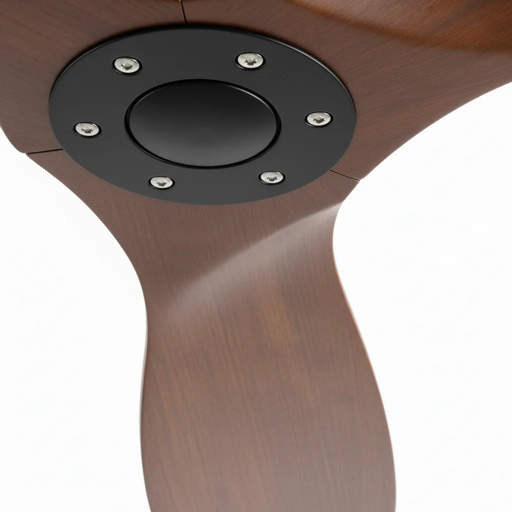 Tenebra | Ventilateur de plafond bois massif foncé et noir