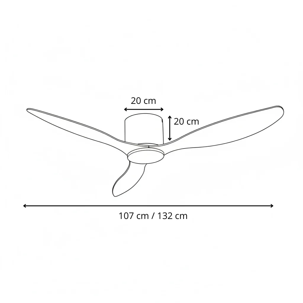 Avorio | Ventilateur de plafond moteur DC blanc et bois clair