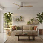 Avorio | Ventilateur de plafond moteur DC blanc et bois clair