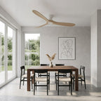 Betulla | Ventilateur de plafond bois massif naturel et blanc