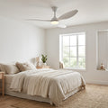 Nube | Ventilateur de plafond vintage blanc et bois blanc, LED intégrée