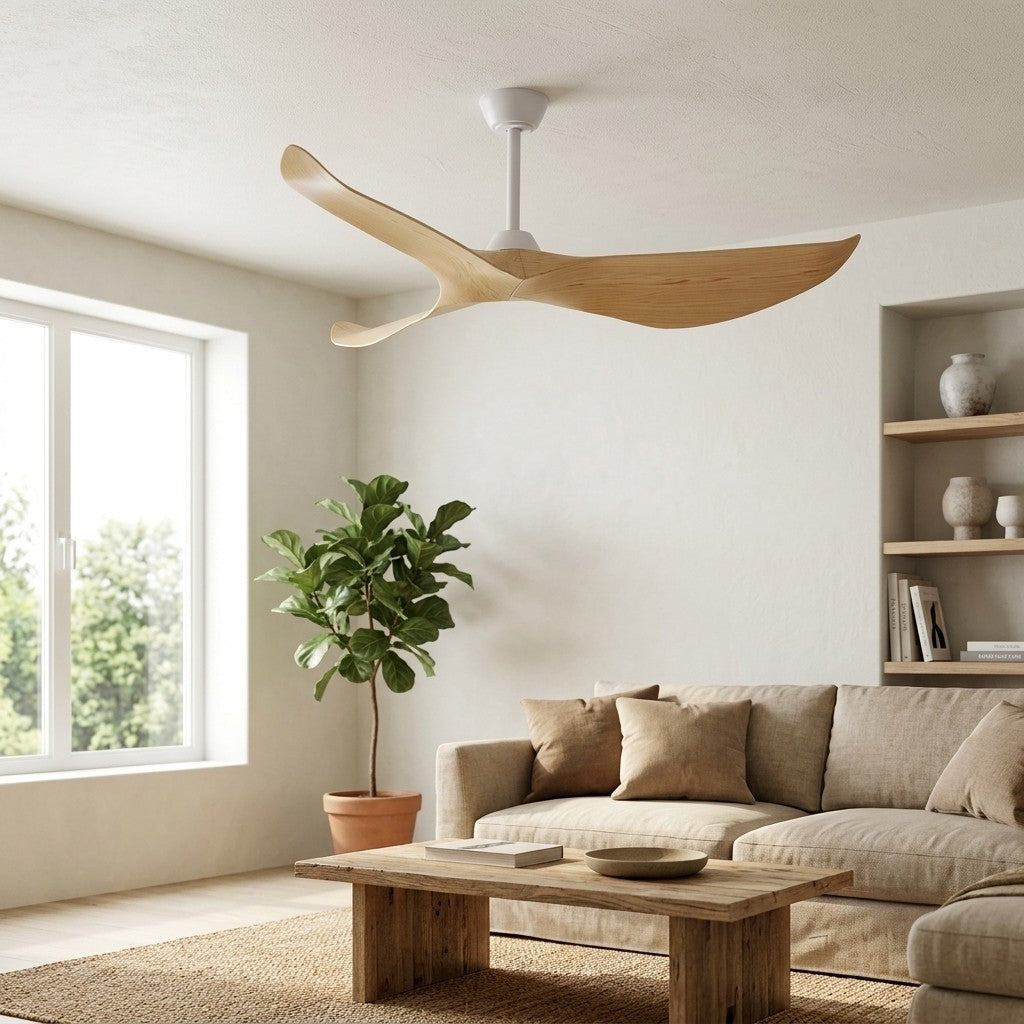 Sequoia | Ventilateur de plafond 132 cm, pales finition bois, moteur DC basse consommation