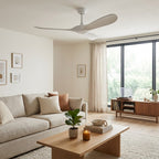 Latte | Ventilateur de plafond vintage blanc et ABS blanc