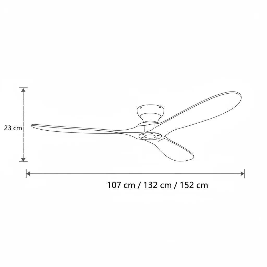 Betulla | Ventilateur de plafond bois massif naturel et blanc