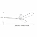 Betulla | Ventilateur de plafond bois massif naturel et blanc