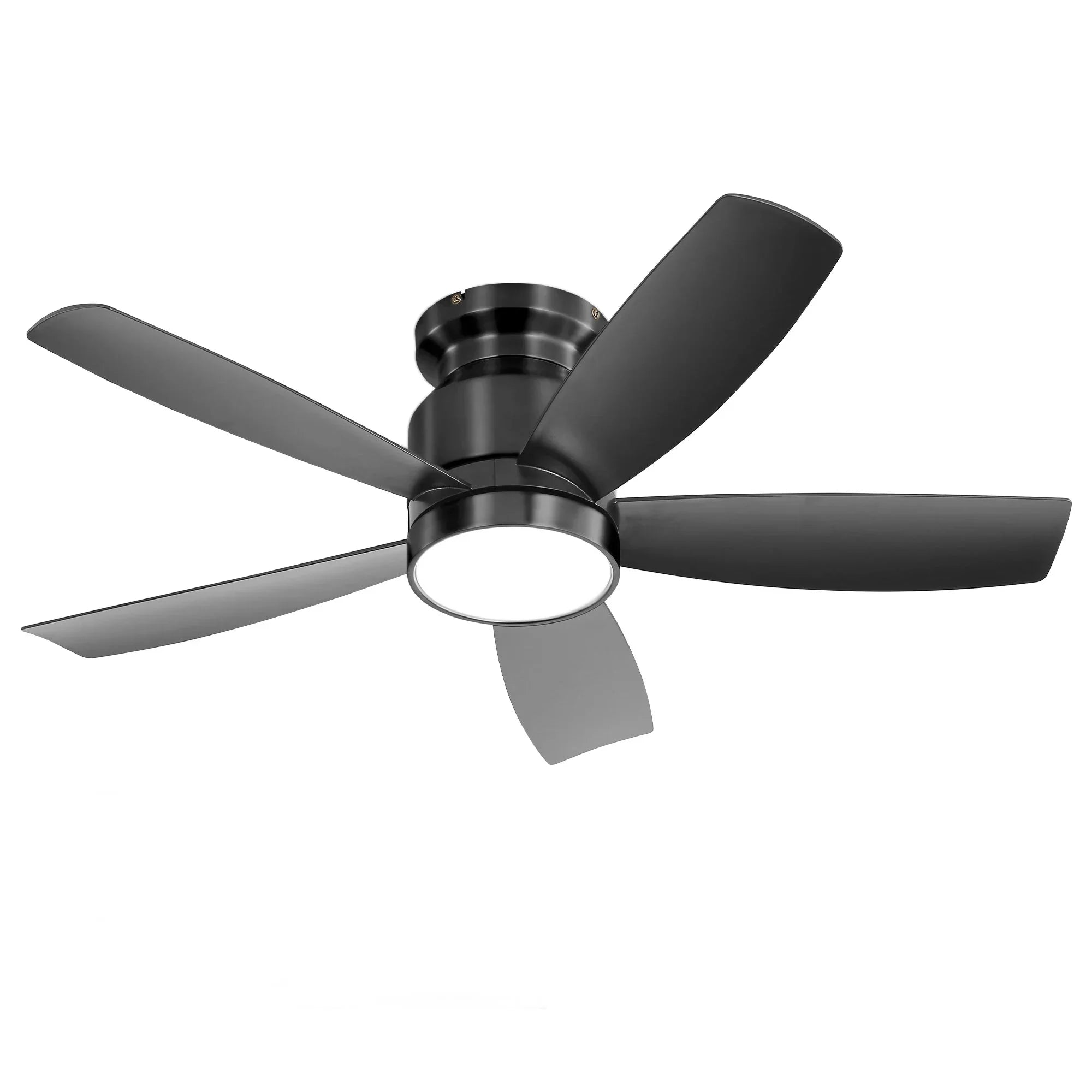 Nera | Ventilateur de plafond 5 pales noir mat, LED intégrée, télécommande 107 cm