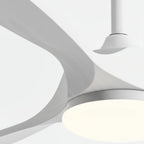 Nube | Ventilateur de plafond vintage blanc et bois blanc, LED intégrée