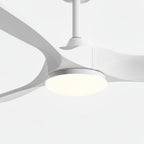 Nube | Ventilateur de plafond vintage blanc et bois blanc, LED intégrée