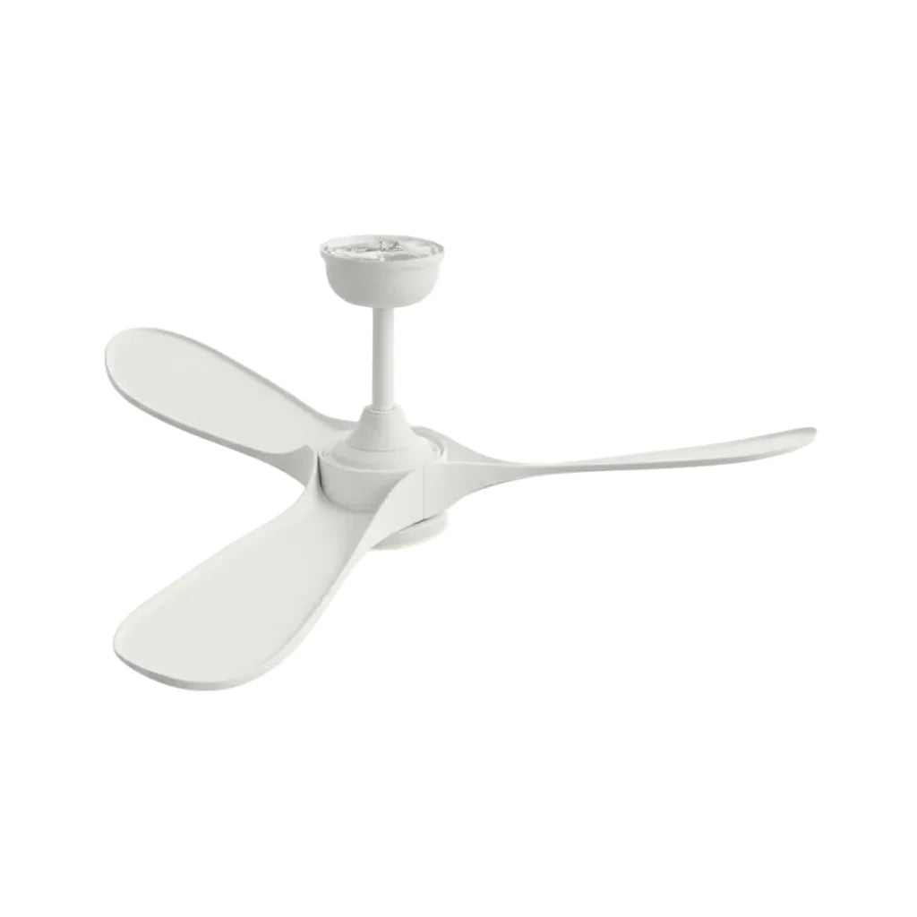 Nube | Ventilateur de plafond vintage blanc et bois blanc, LED intégrée