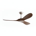 Noce | Ventilateur de plafond vintage argent et bois foncé, 3 pales