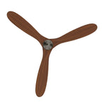 Noce | Ventilateur de plafond vintage argent et bois foncé, 3 pales