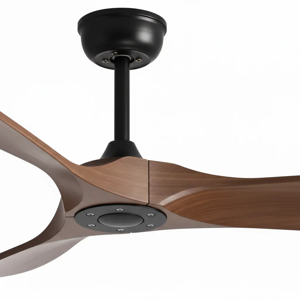 Ébano | Ventilateur de plafond vintage noir et bois foncé