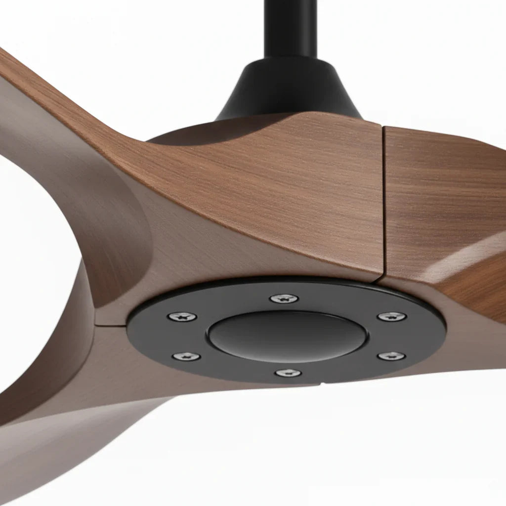 Ébano | Ventilateur de plafond vintage noir et bois foncé