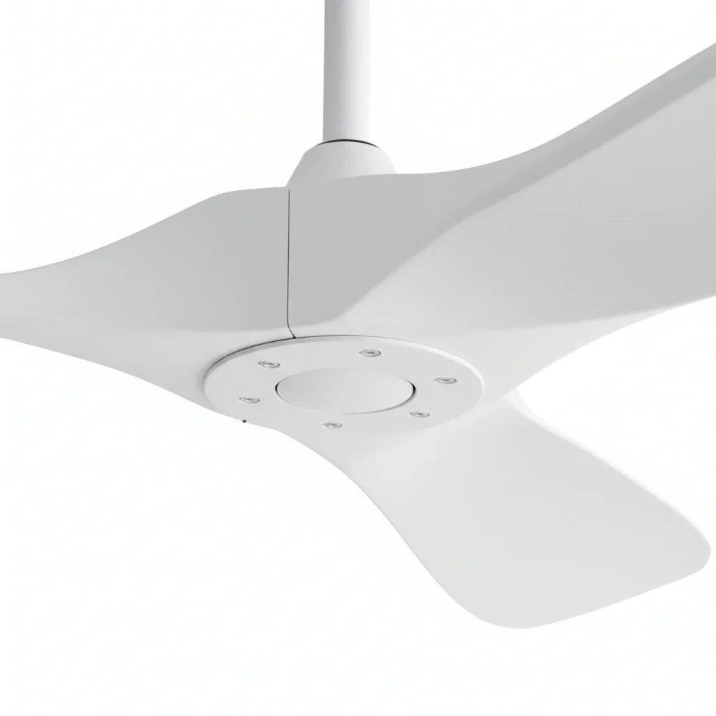 Latte | Ventilateur de plafond vintage blanc et ABS blanc